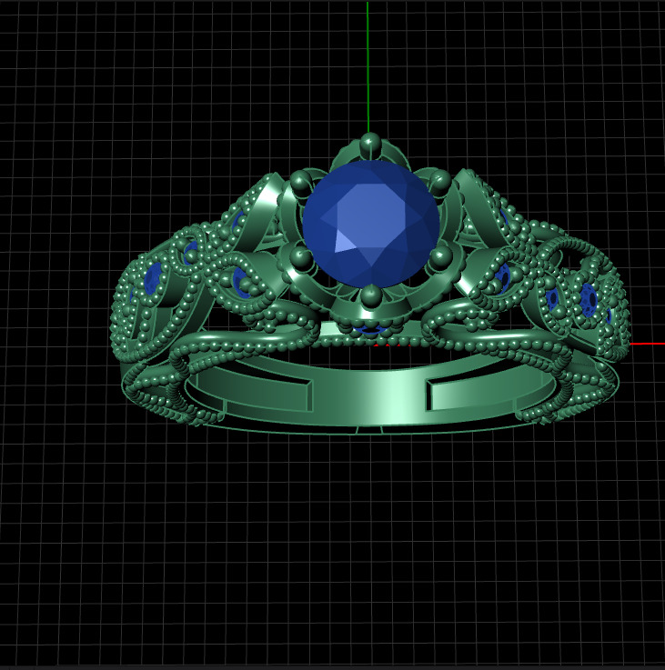 Beaded Solitaire Ring 3D print model_6