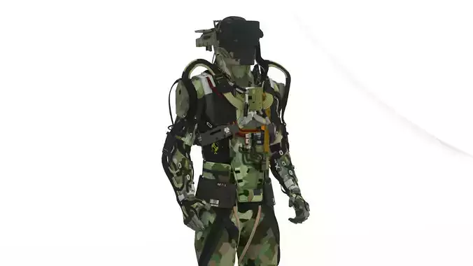 Cyber Assault Robot Soldier 3D Model Low-poly 3D model