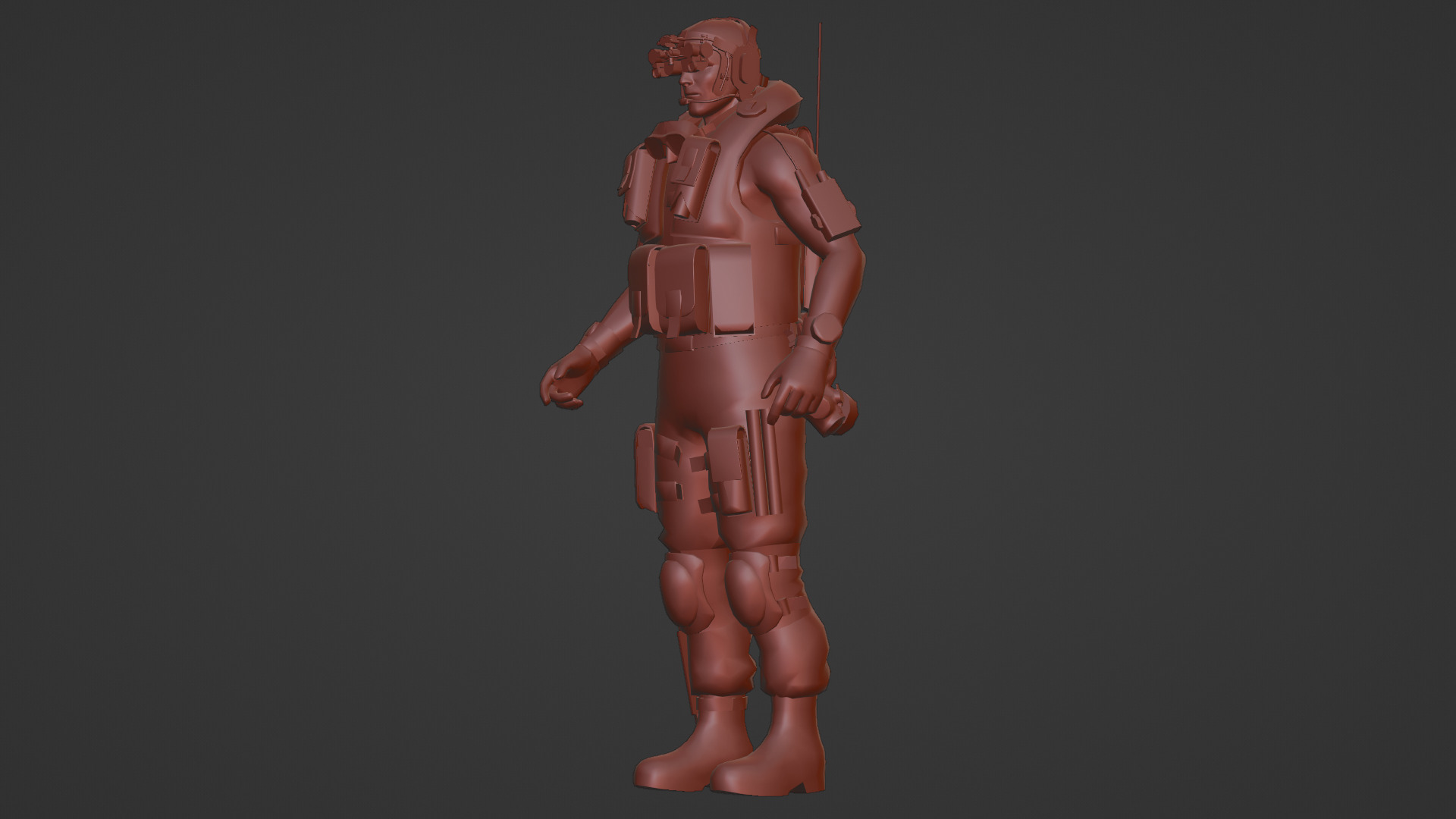 Elite Modern Soldier 3D Model  Rigged and Game Ready Low-poly 3D model_12
