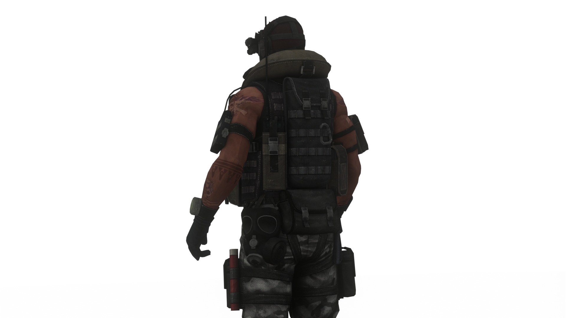 Elite Modern Soldier 3D Model  Rigged and Game Ready Low-poly 3D model_8