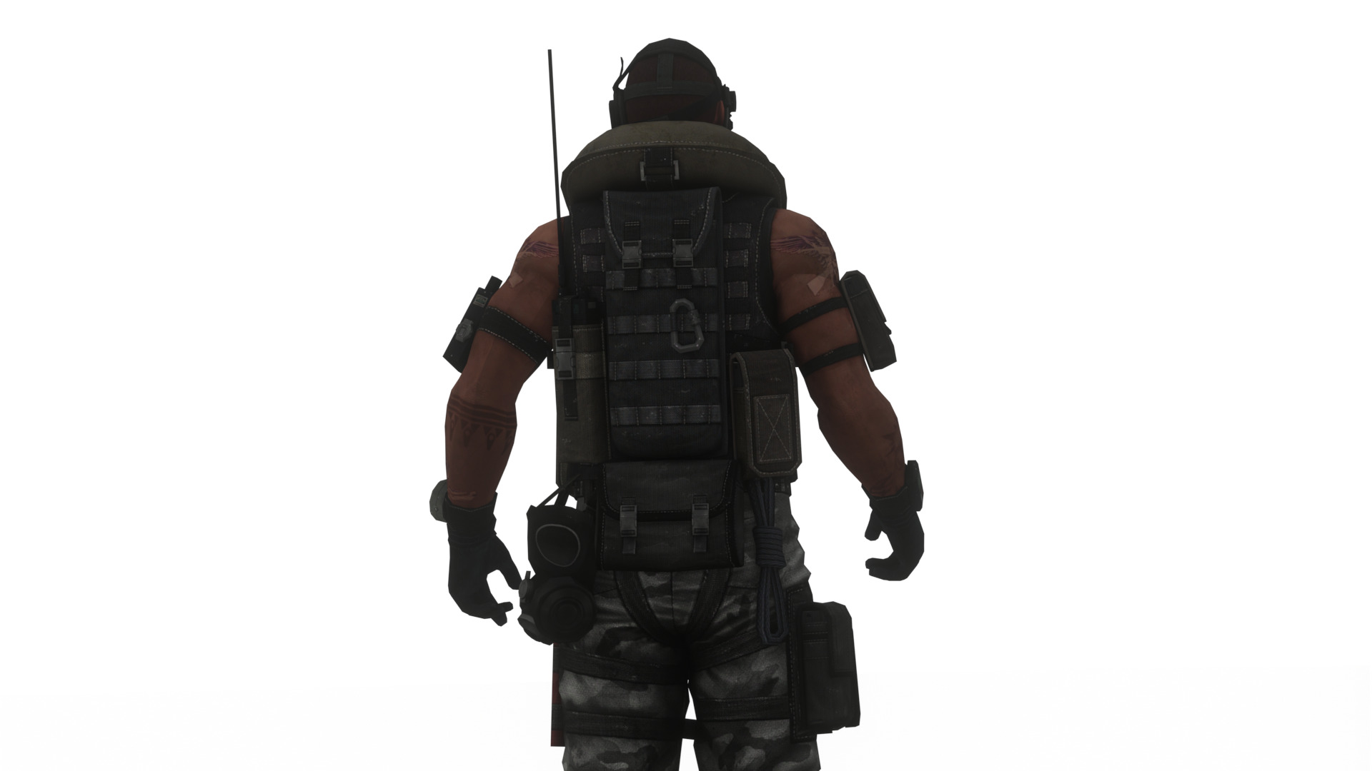 Elite Modern Soldier 3D Model  Rigged and Game Ready Low-poly 3D model_9