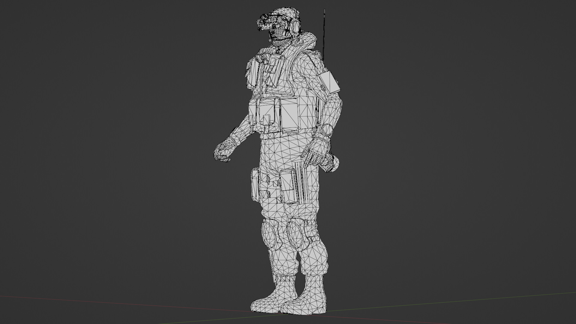 Elite Modern Soldier 3D Model  Rigged and Game Ready Low-poly 3D model_24