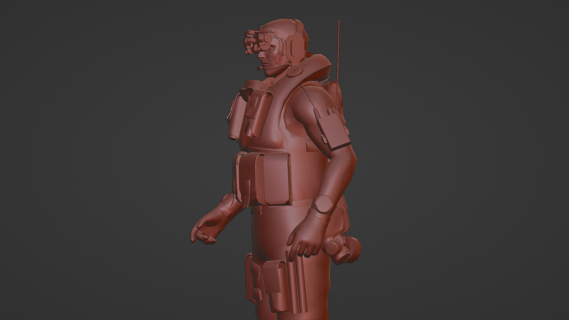 Elite Modern Soldier 3D Model  Rigged and Game Ready Low-poly 3D model_21