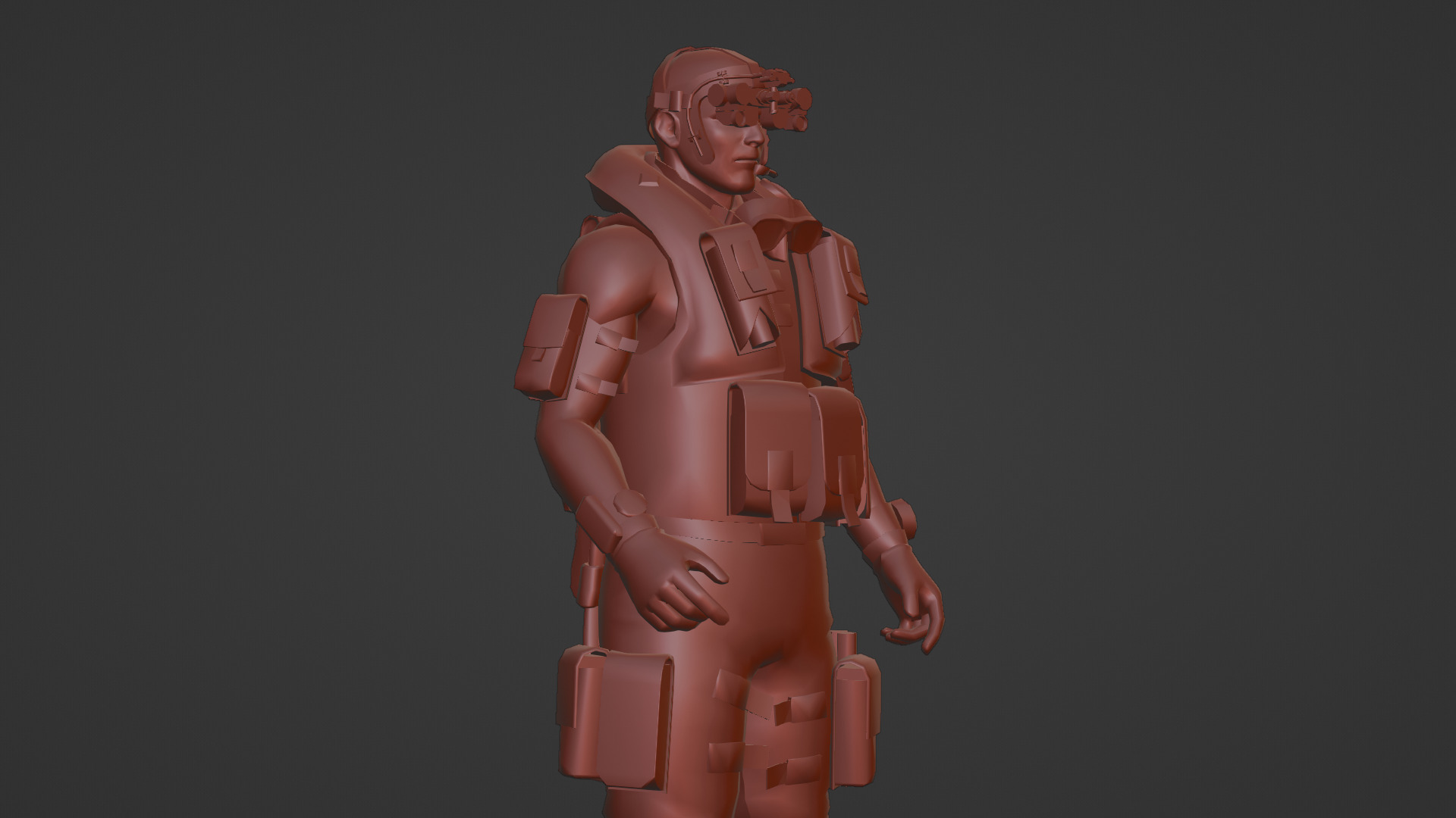 Elite Modern Soldier 3D Model  Rigged and Game Ready Low-poly 3D model_14