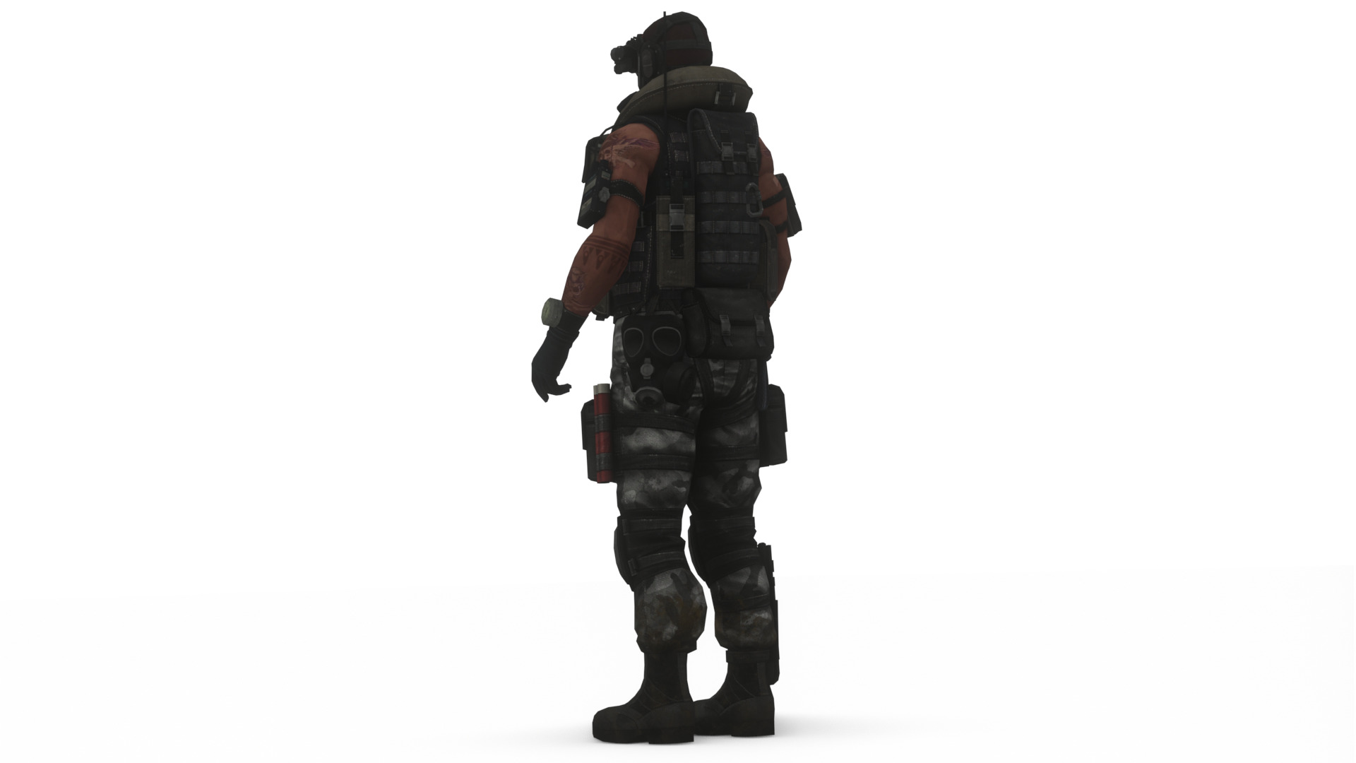 Elite Modern Soldier 3D Model  Rigged and Game Ready Low-poly 3D model_3
