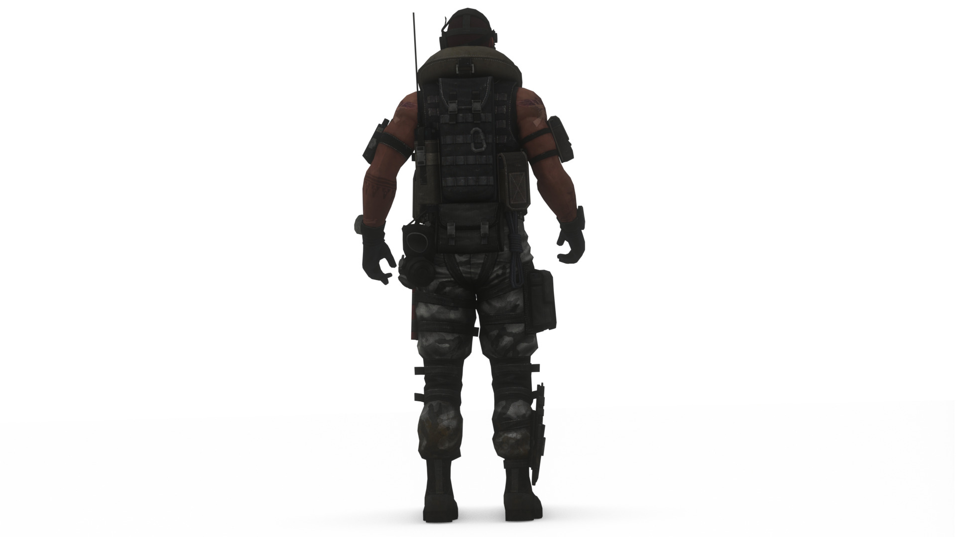 Elite Modern Soldier 3D Model  Rigged and Game Ready Low-poly 3D model_4