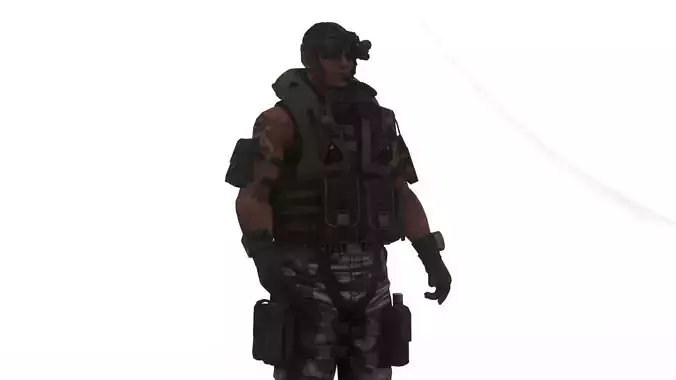 Elite Modern Soldier 3D Model  Rigged and Game Ready