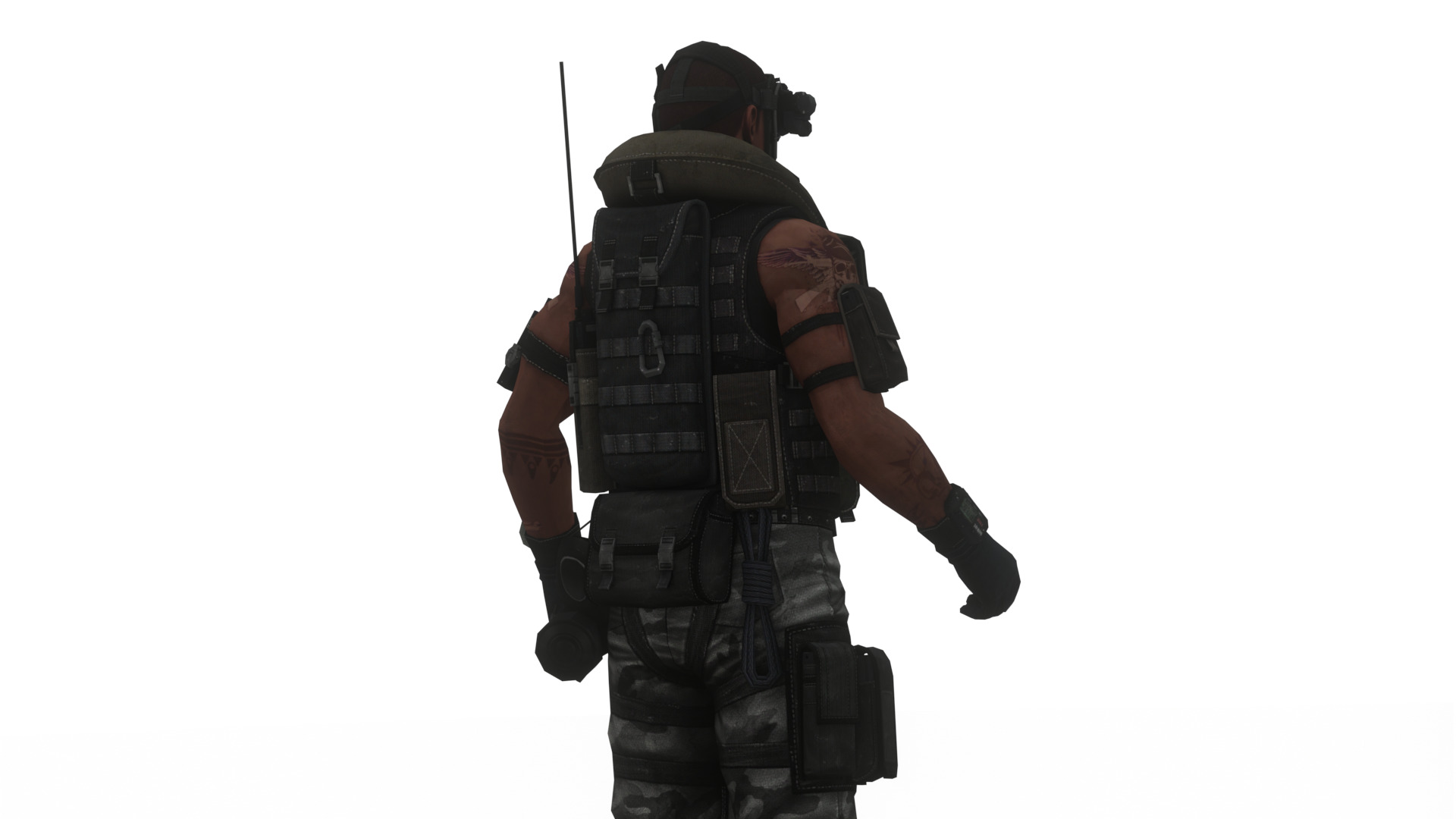 Elite Modern Soldier 3D Model  Rigged and Game Ready Low-poly 3D model_10