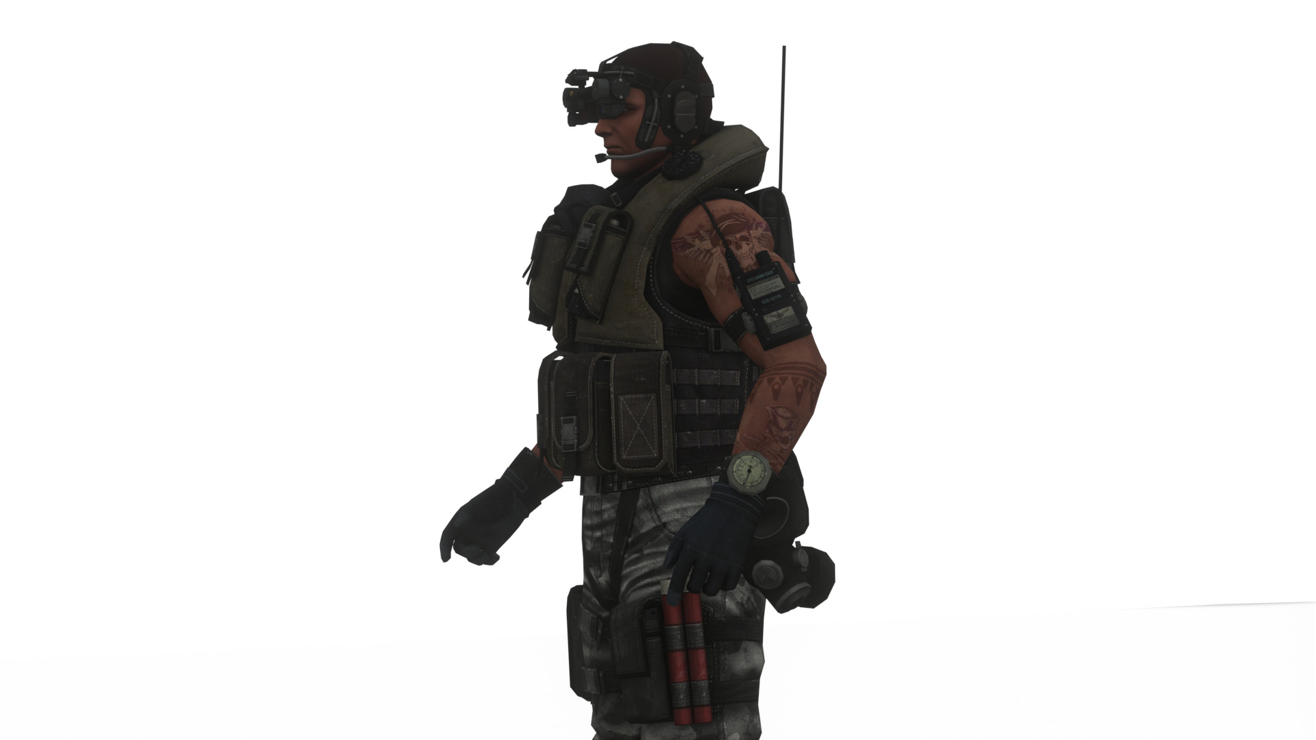 Elite Modern Soldier 3D Model  Rigged and Game Ready Low-poly 3D model_7