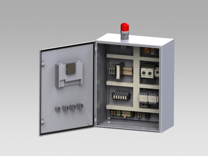 Caixa de Controle  Composteira Low-poly 3D model_1