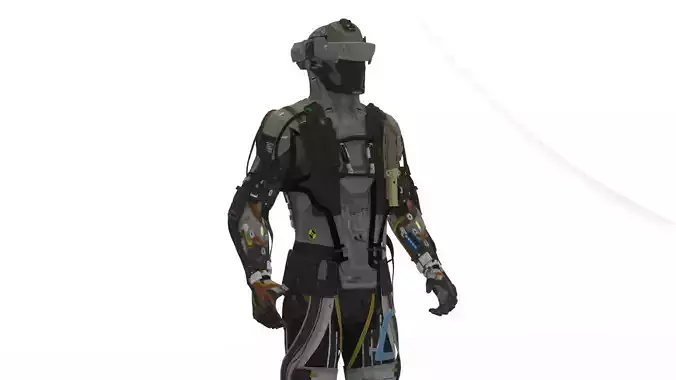 Heavy Combat Mech 3D Model Rigged for Game Engines Animation