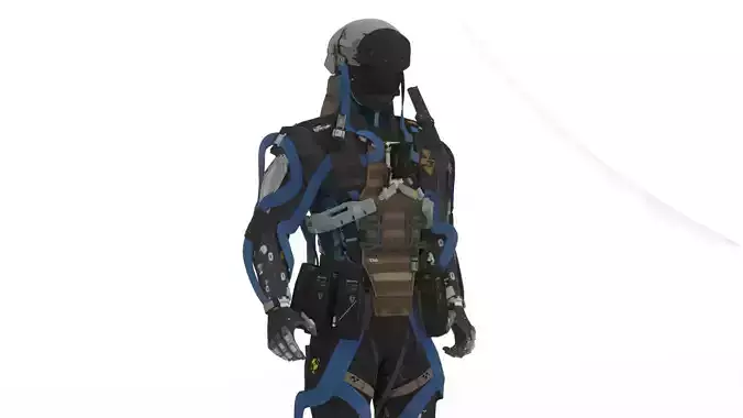 Heavy Combat Mech 3D Model Rigged for Game Engines  Animation Low-poly 3D model