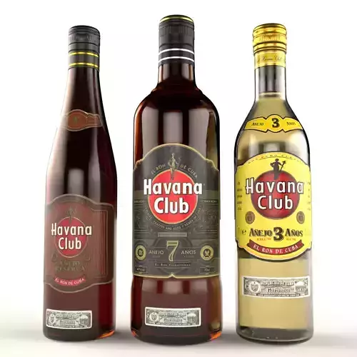 Havana Club Set of 3 Alcohol Bottles