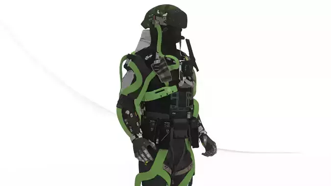 Futuristic Battle Robot 3D Model Rigged Game-Ready Low-poly 3D model