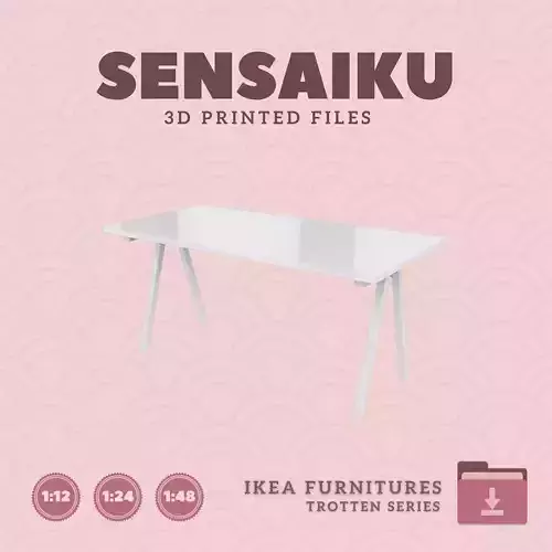 TROTTEN Desk 63 in for Miniature Dollhouse - IKEA - 3D Print 3D print model