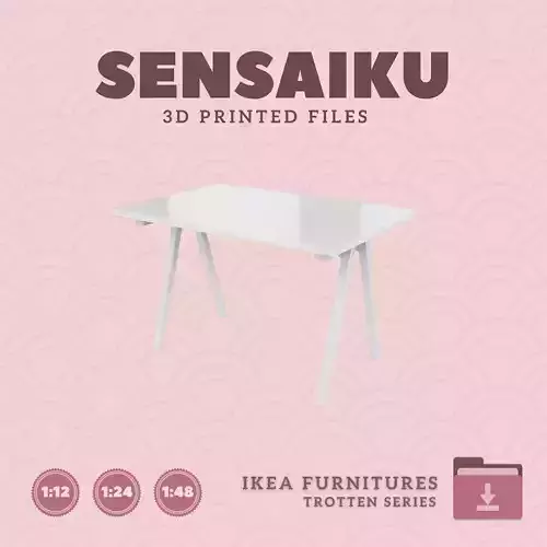 TROTTEN Desk  47 in for Miniature Dollhouse - IKEA - 3D Print 3D print model