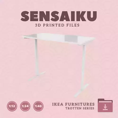 TROTTEN Standing Desk 48 In for Dollhouse - IKEA - 3D Print 3D print model