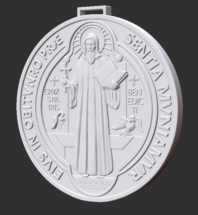 The Medal of Saint Benedict 3D print model_4