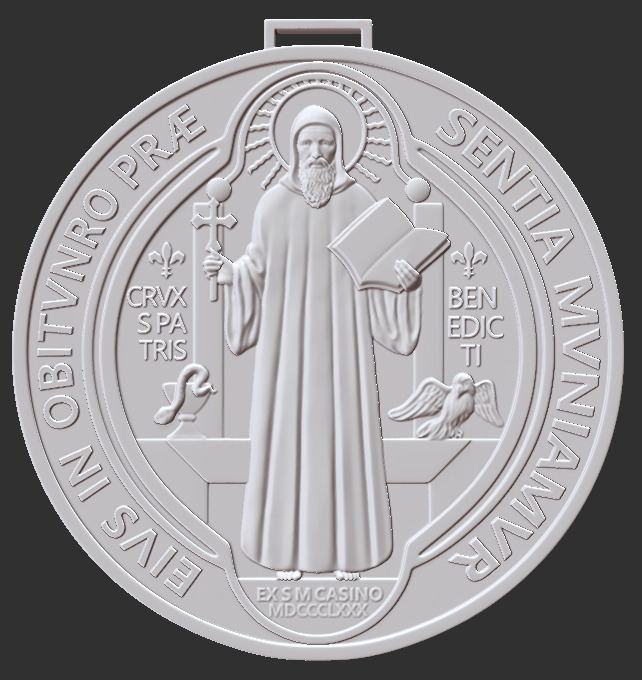 The Medal of Saint Benedict 3D print model_5