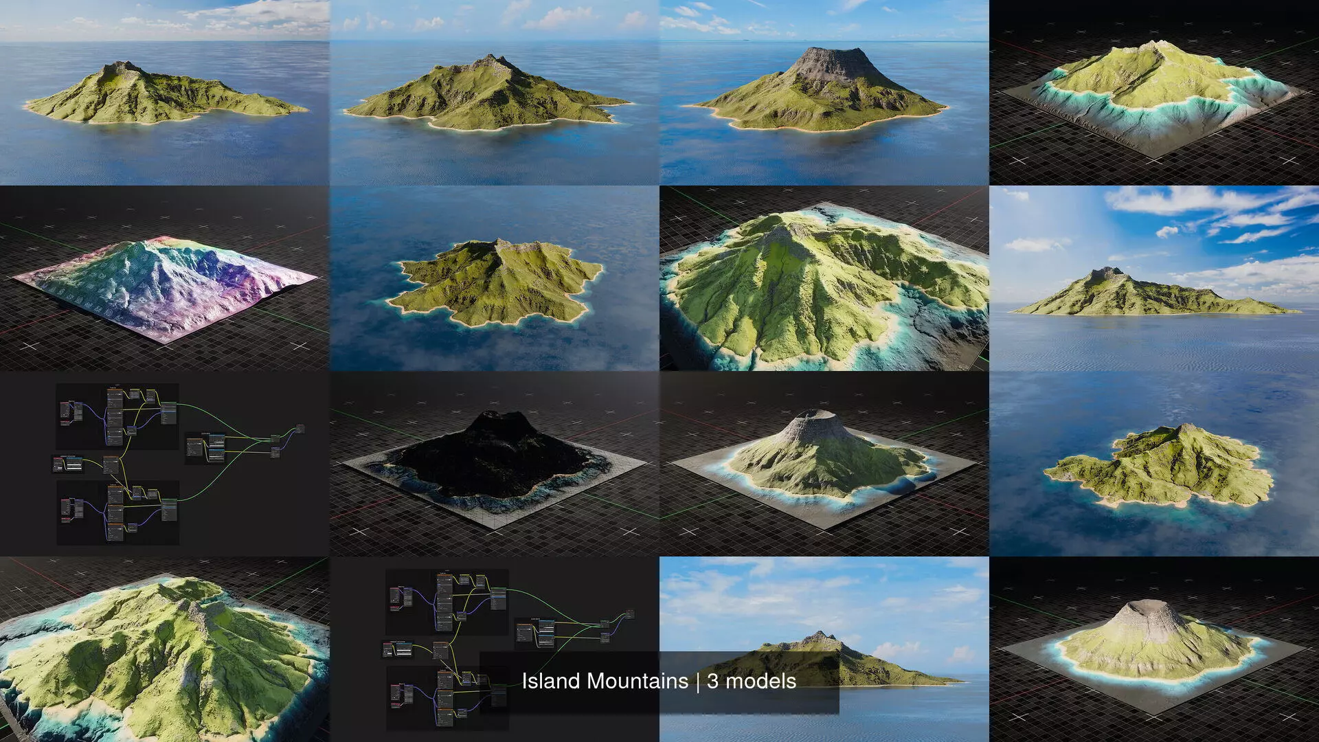 Island Mountains 3D Model Collection_0