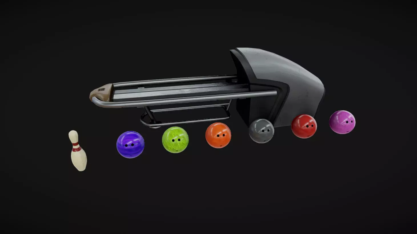 Bowling Assets Low-poly 3D model