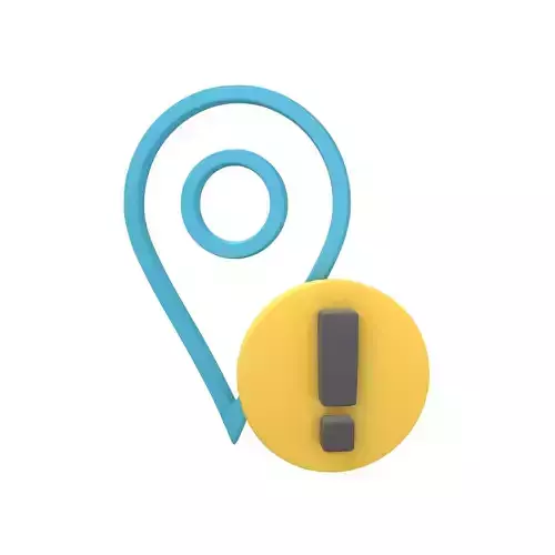 Map Tag with Exclamation Icon v1 002
