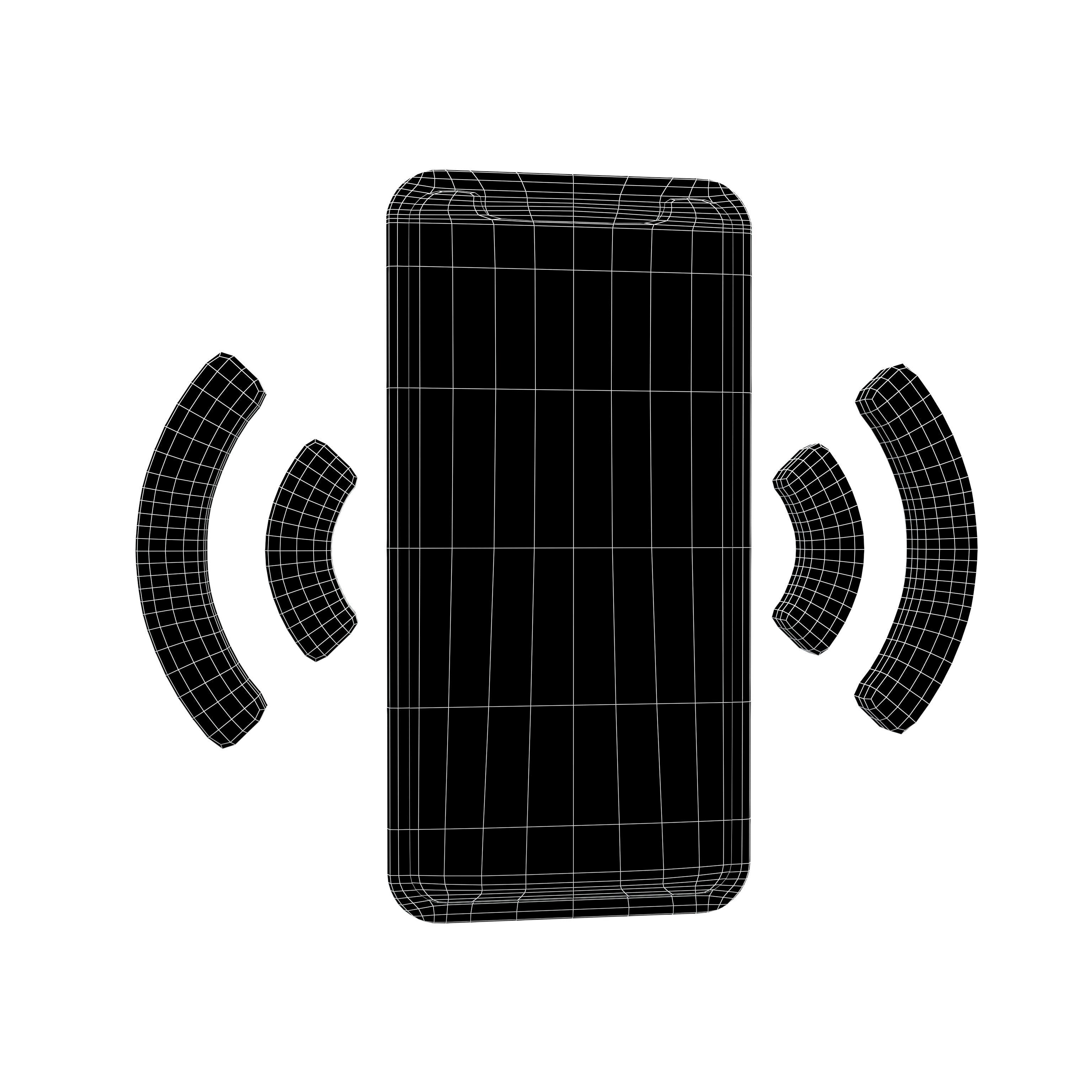 Phone Vibrating Icon v1 002 Low-poly 3D model_5