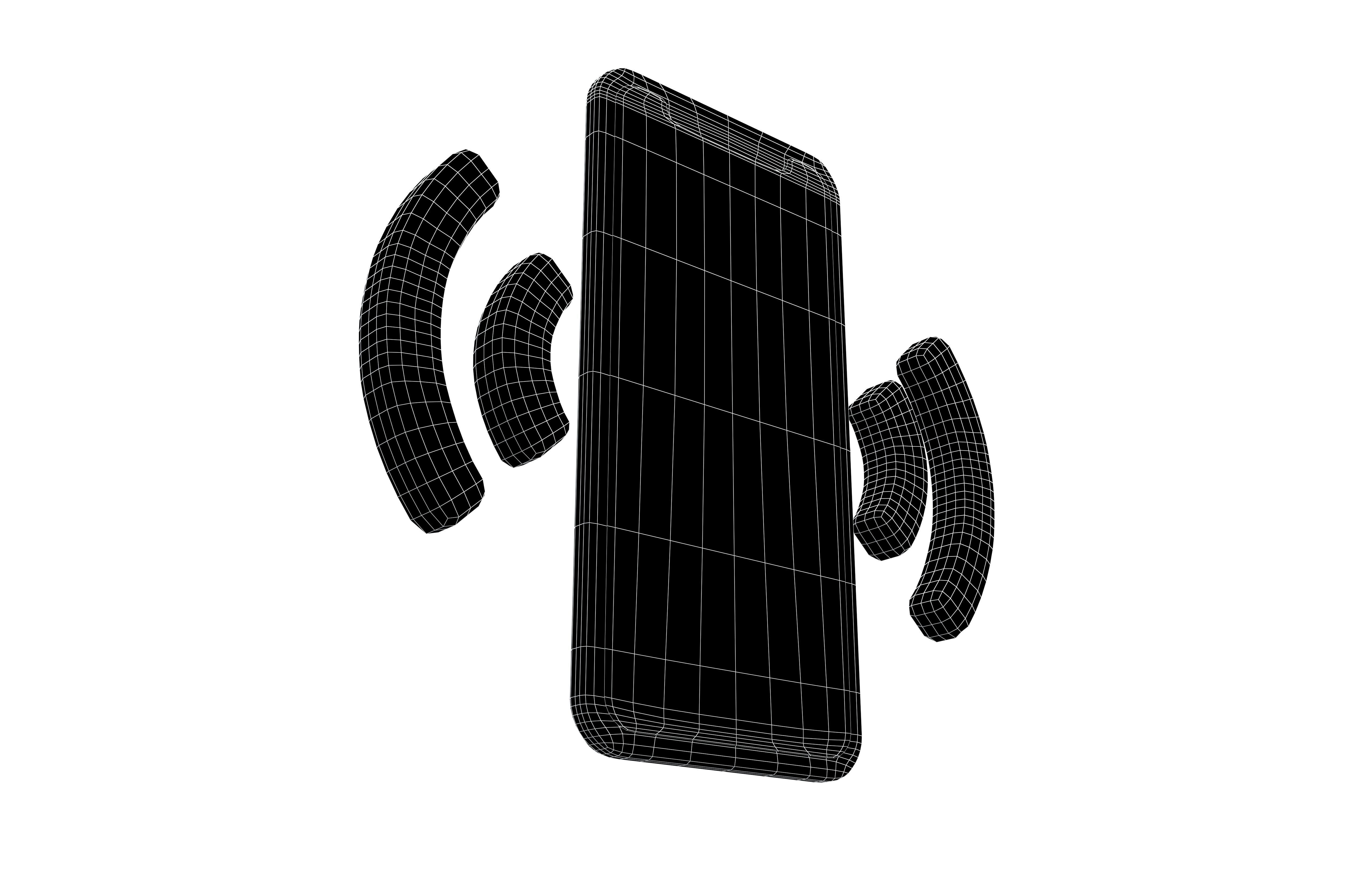 Phone Vibrating Icon v1 002 Low-poly 3D model_4