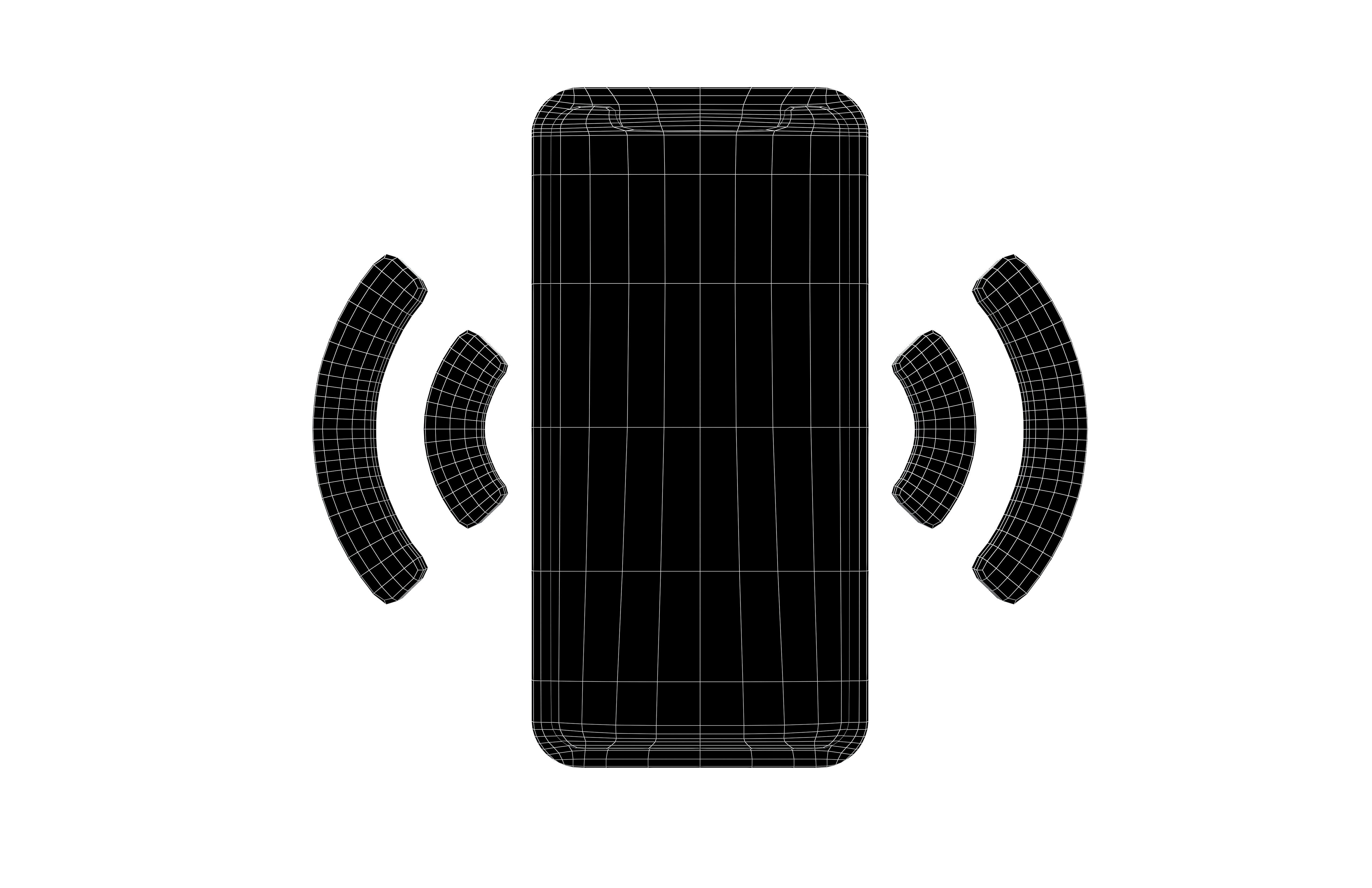 Phone Vibrating Icon v1 002 Low-poly 3D model_6