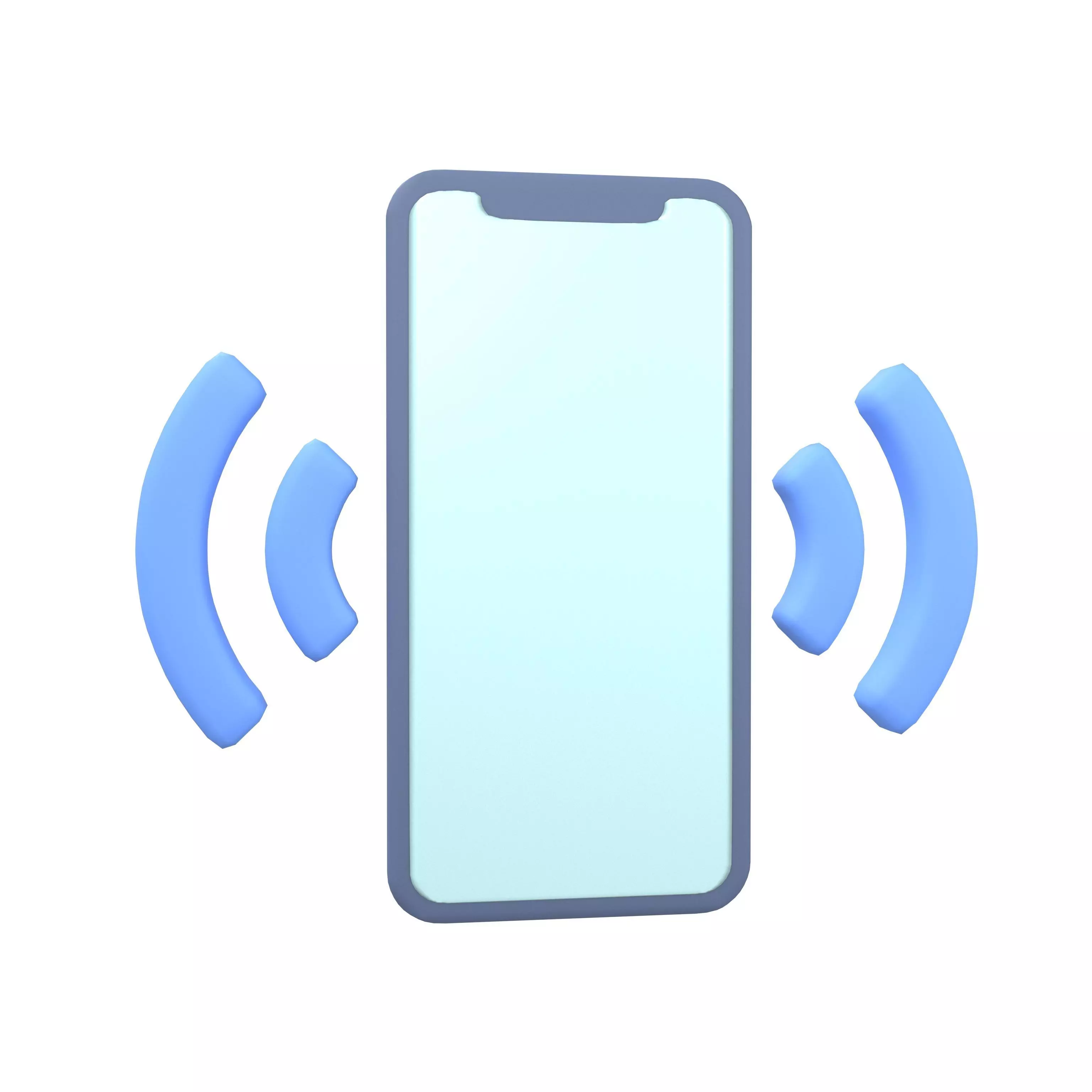 Phone Vibrating Icon v1 002 Low-poly 3D model_0