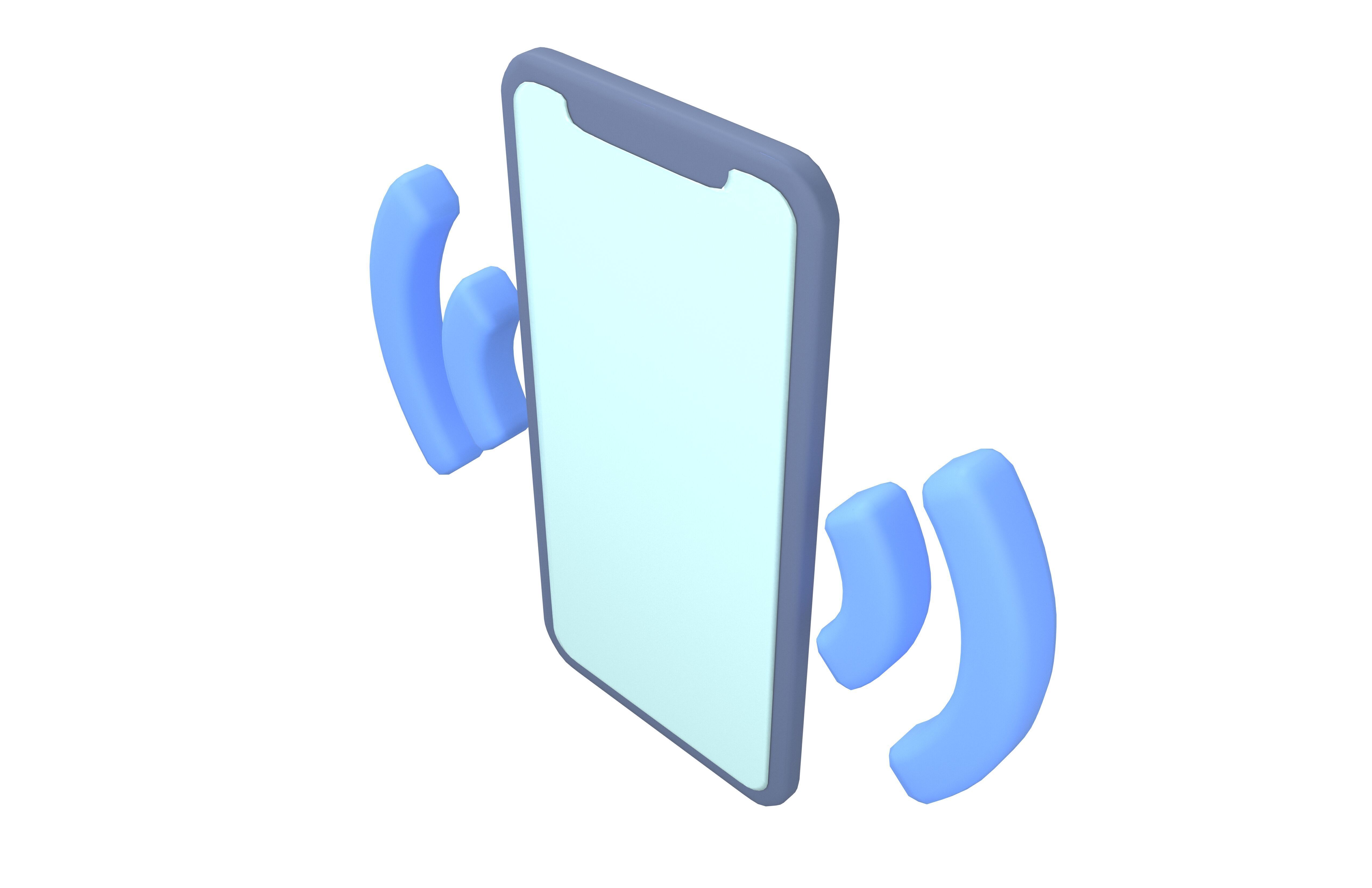 Phone Vibrating Icon v1 002 Low-poly 3D model_1