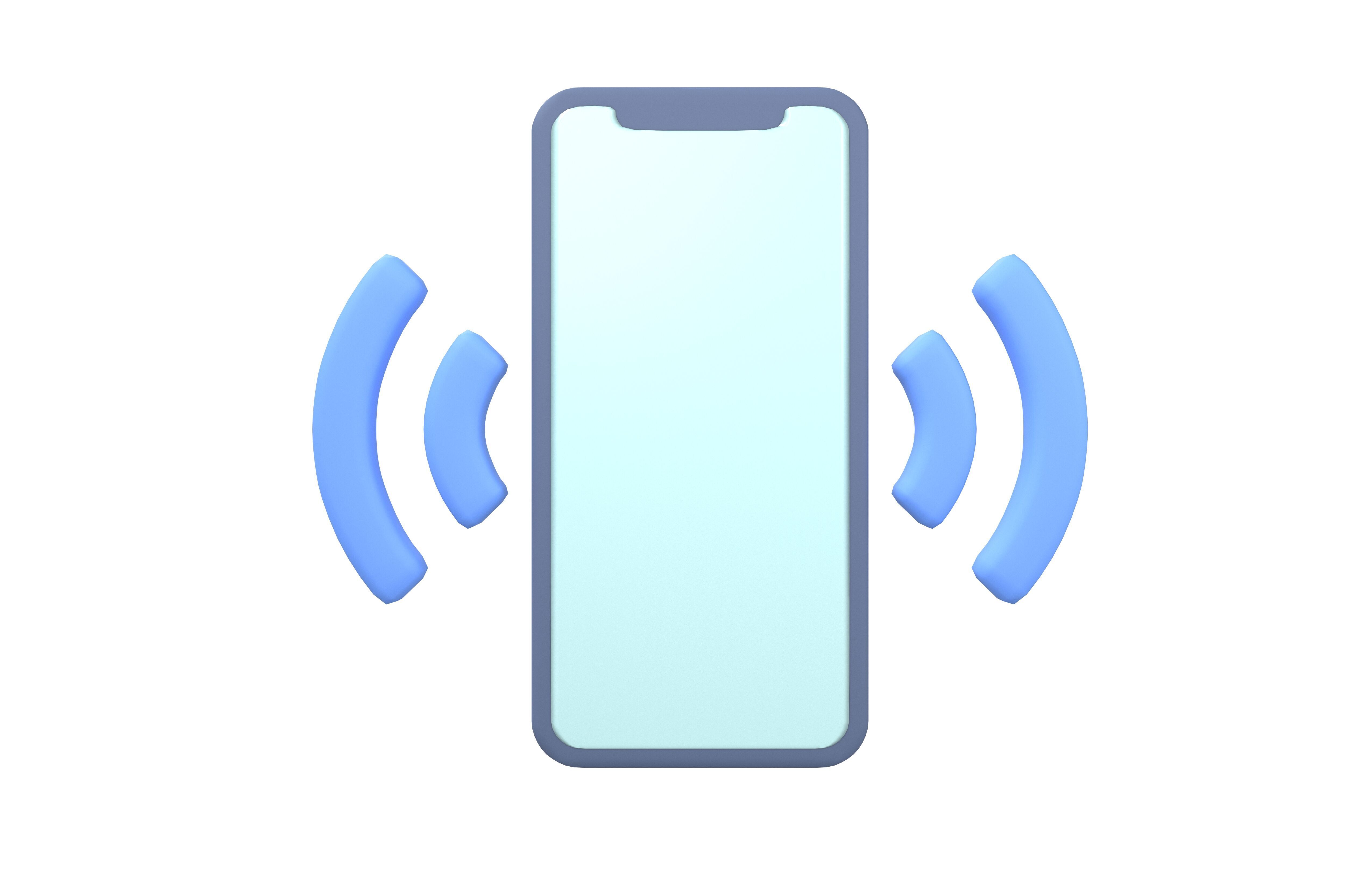 Phone Vibrating Icon v1 002 Low-poly 3D model_3