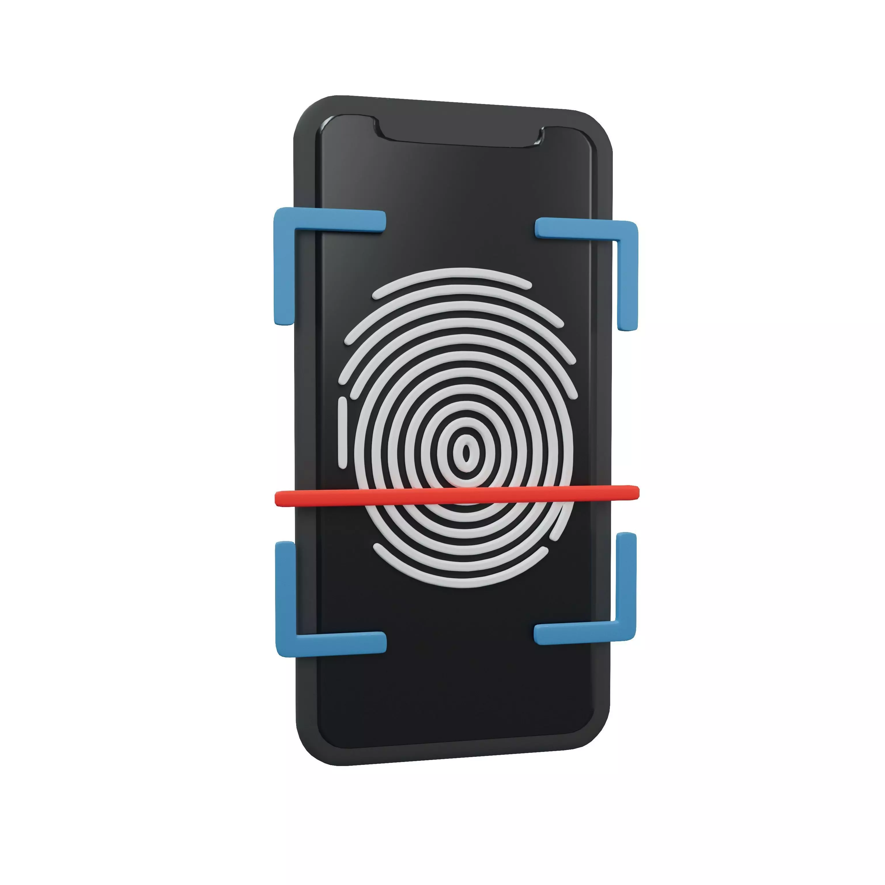 Phone Fingerprint Recognition Icon v1 001 Low-poly 3D model_0