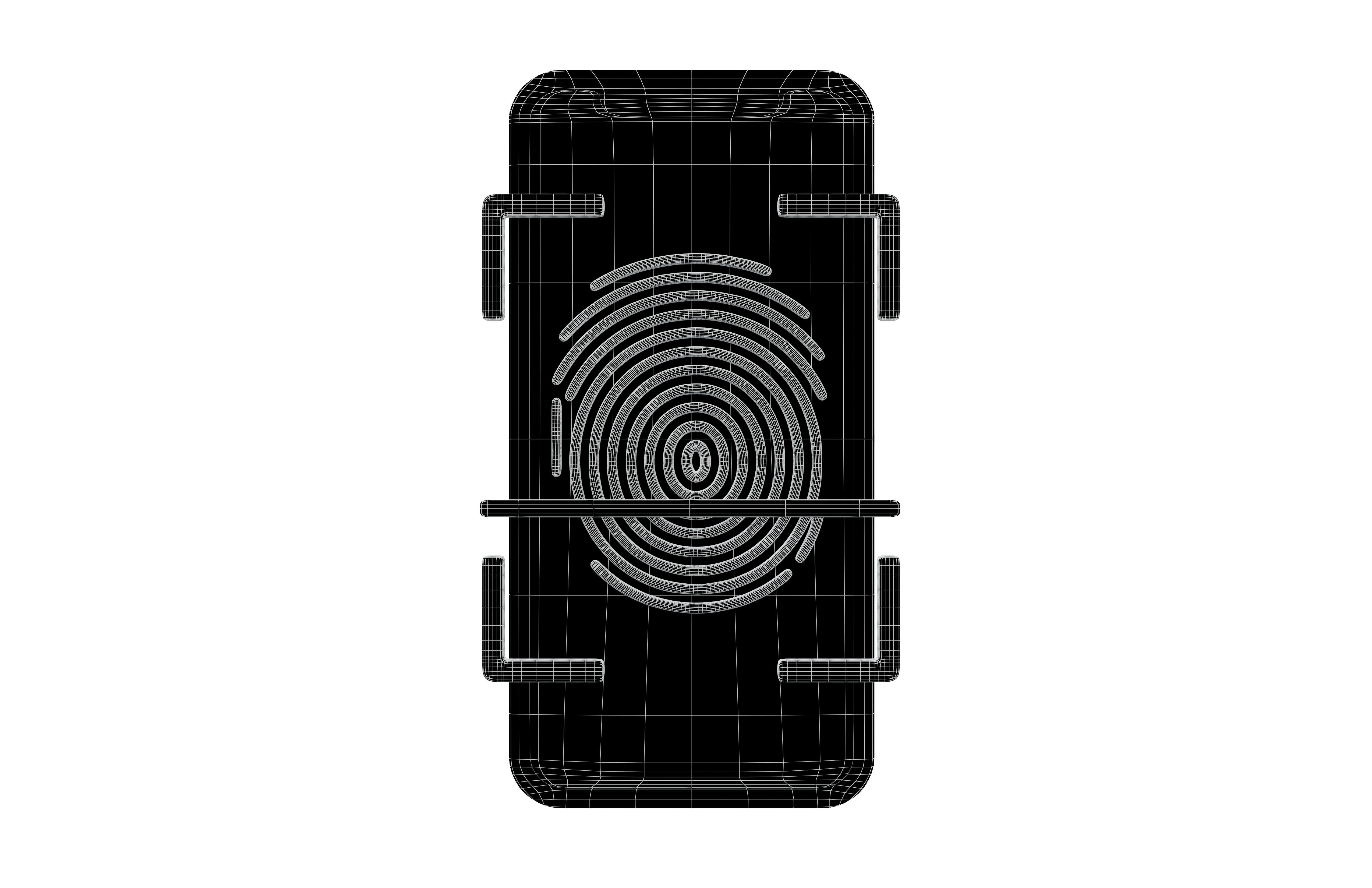 Phone Fingerprint Recognition Icon v1 001 Low-poly 3D model_4