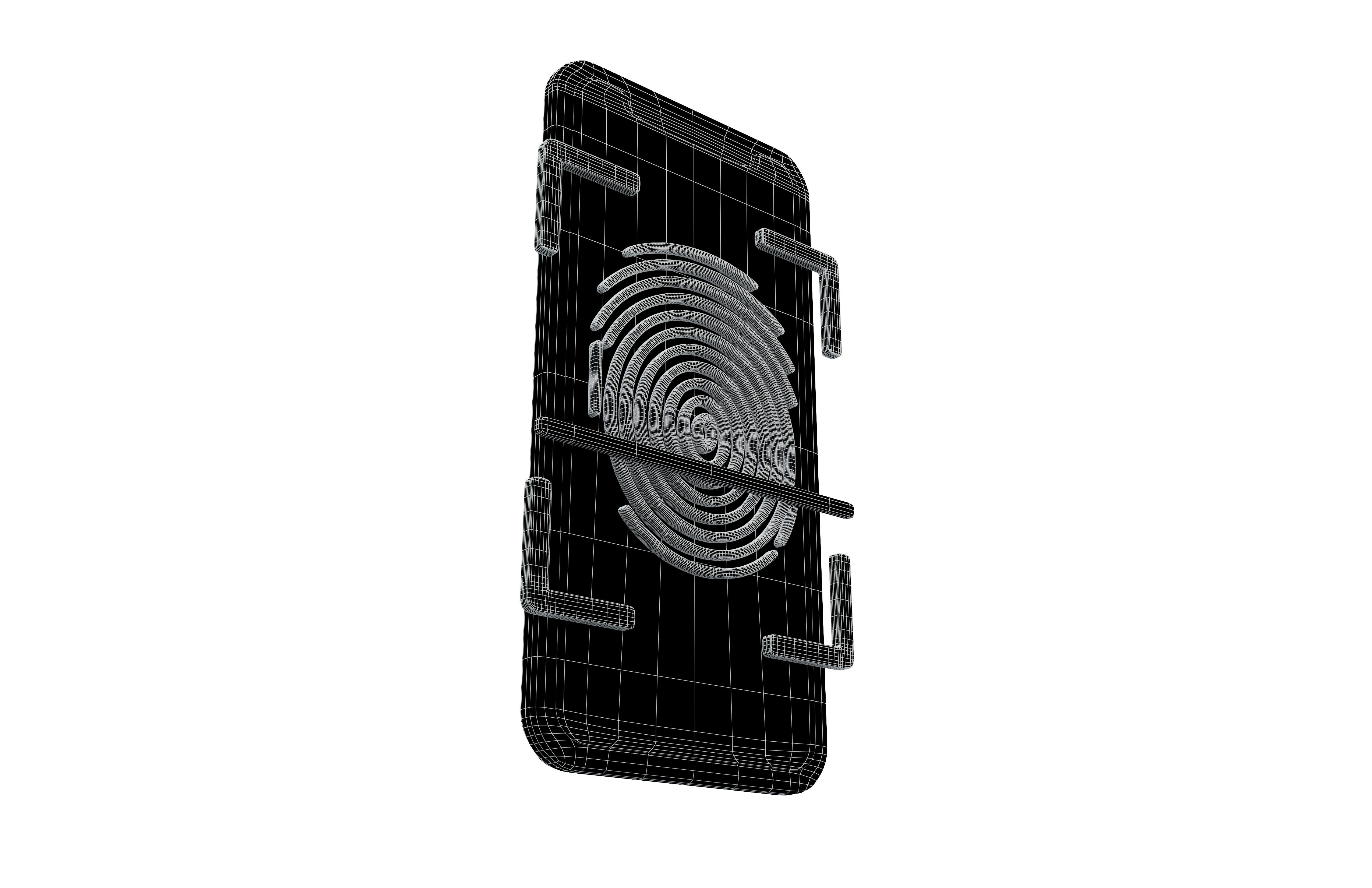 Phone Fingerprint Recognition Icon v1 001 Low-poly 3D model_7