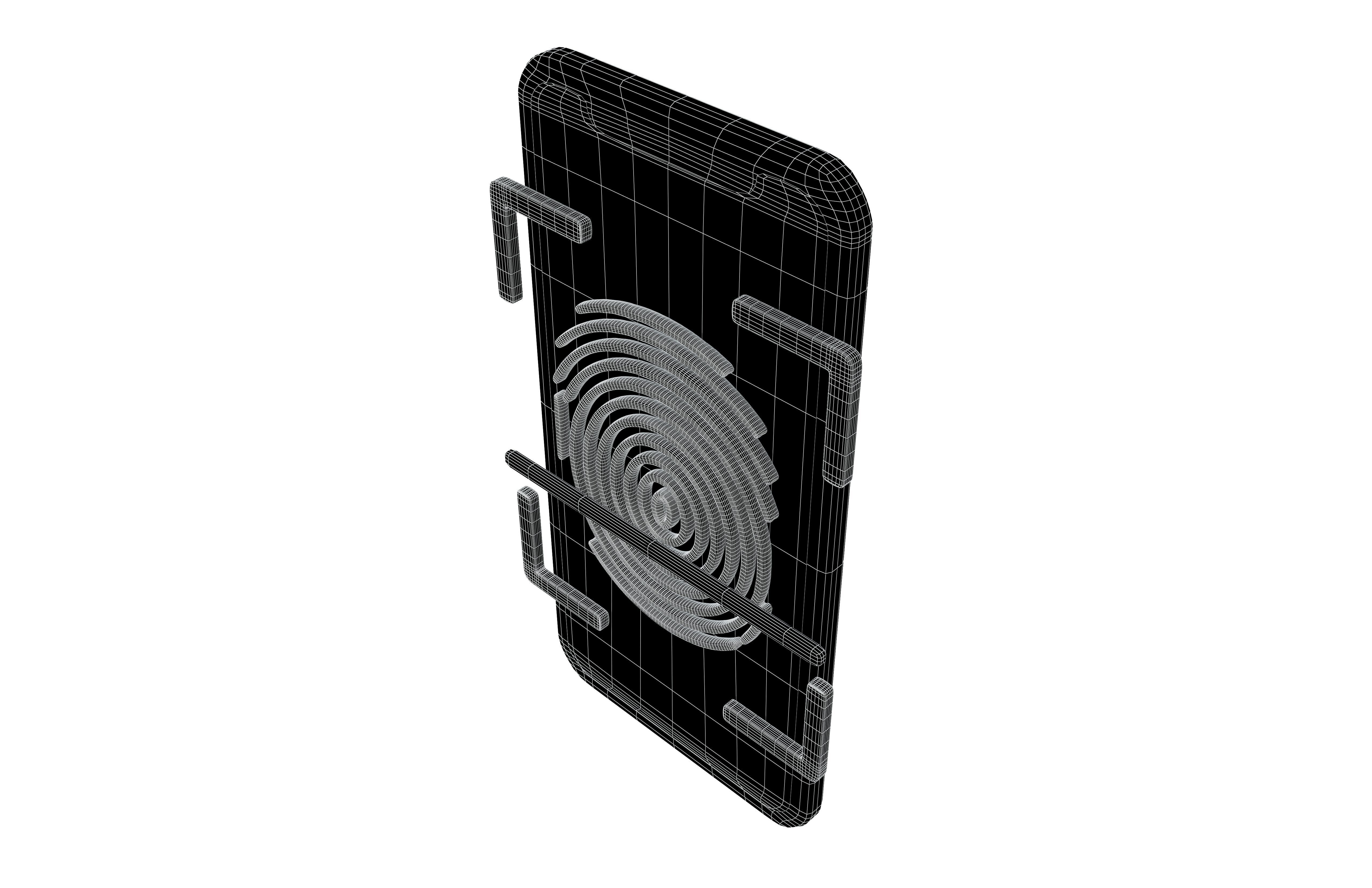 Phone Fingerprint Recognition Icon v1 001 Low-poly 3D model_11