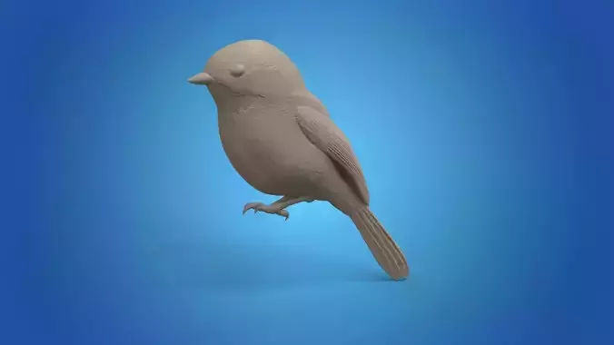Chickadee bird relief STL model for CNC router and 3D printing 3D print model