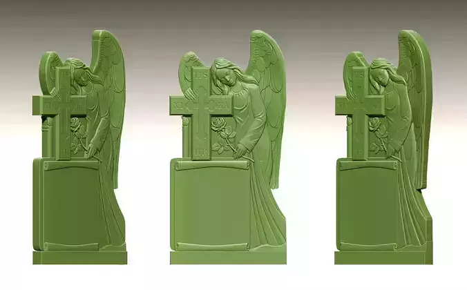 Grieving Angel with Rose STL Model