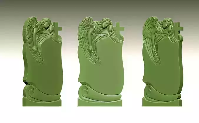 Weeping Angel with Cross STL