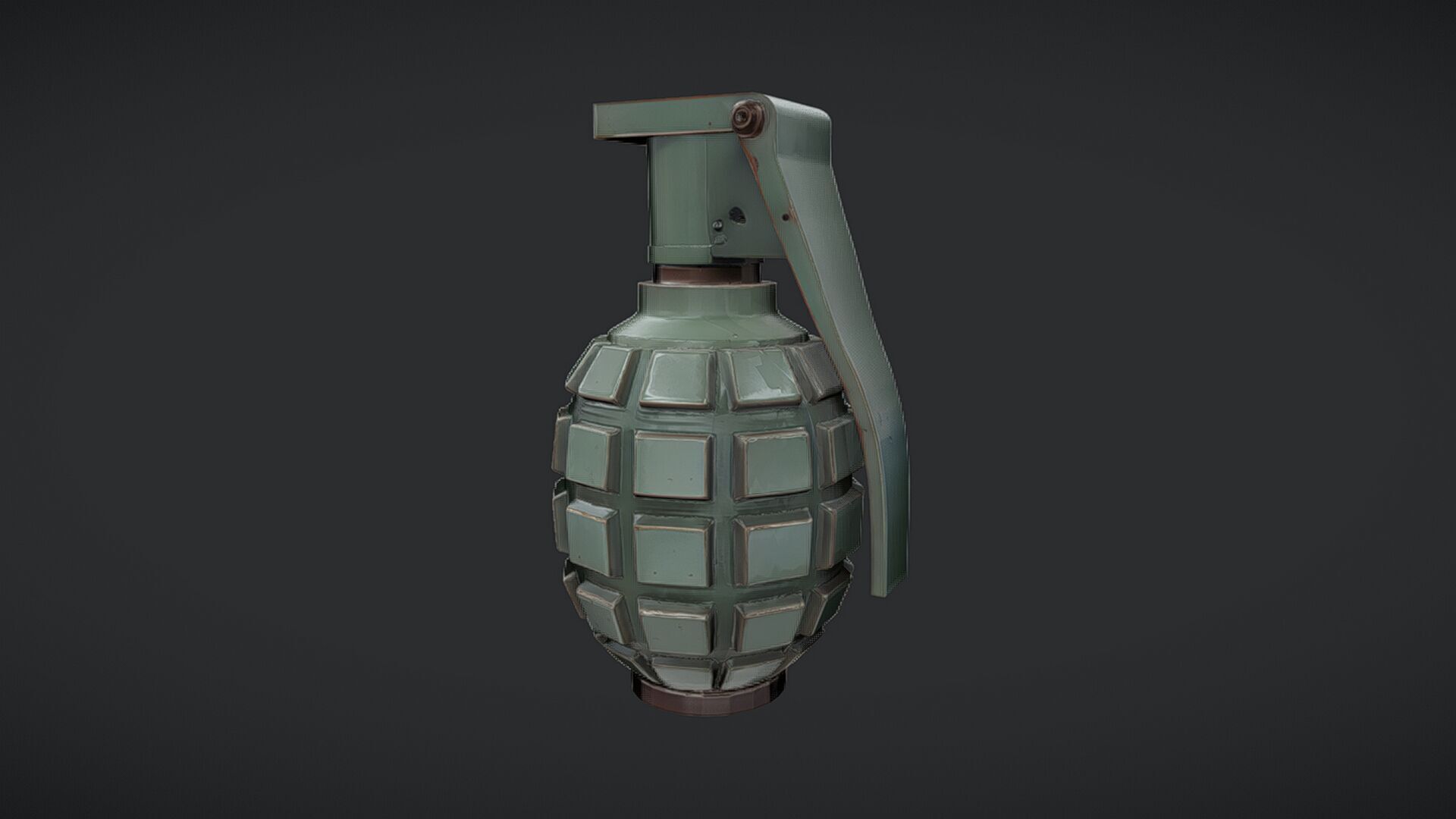 green military hand grenade 3D model_1