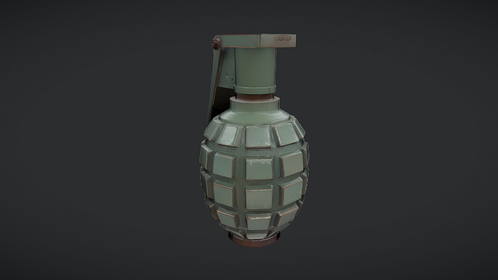 green military hand grenade 3D model_15