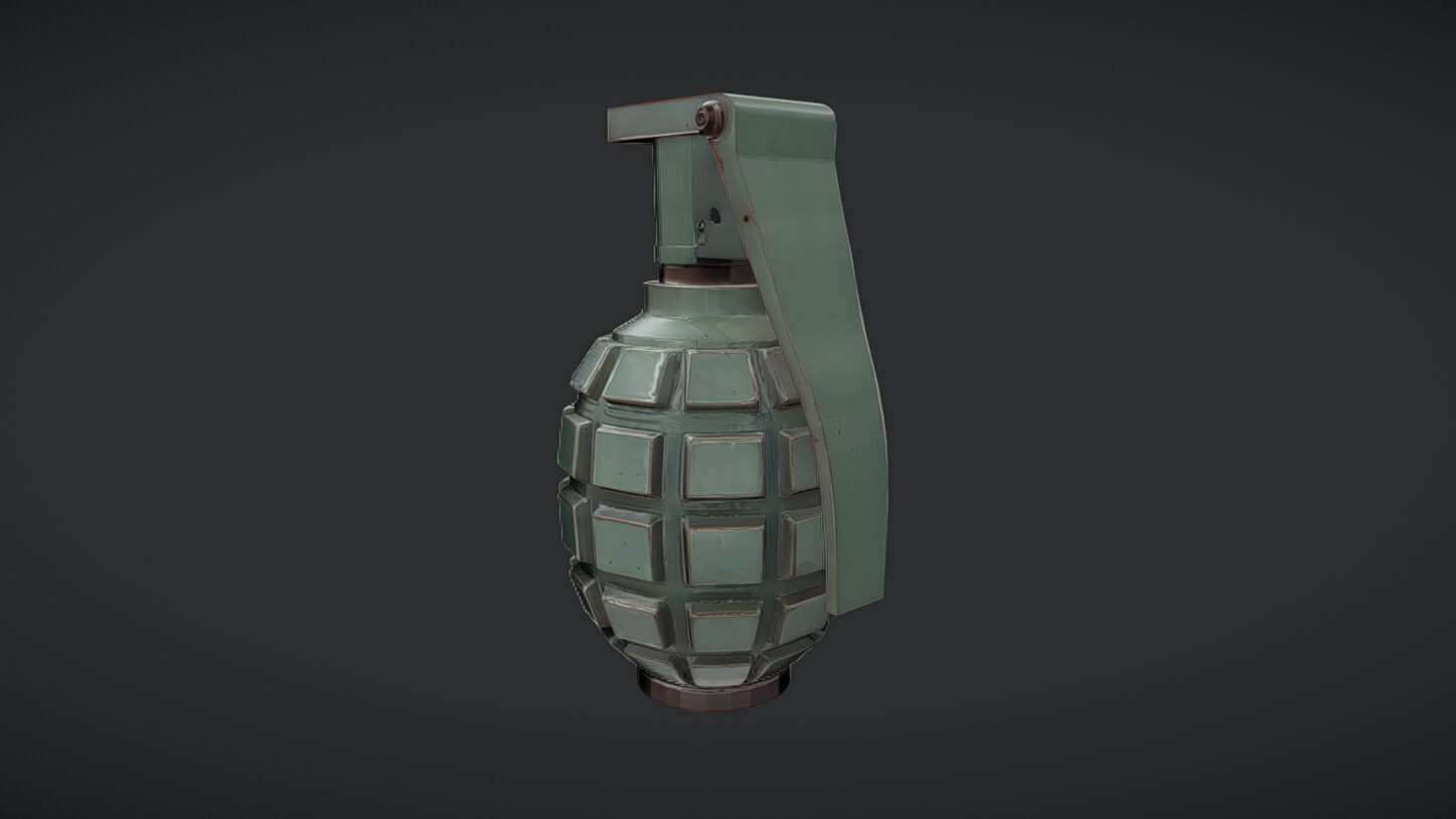 green military hand grenade 3D model_37