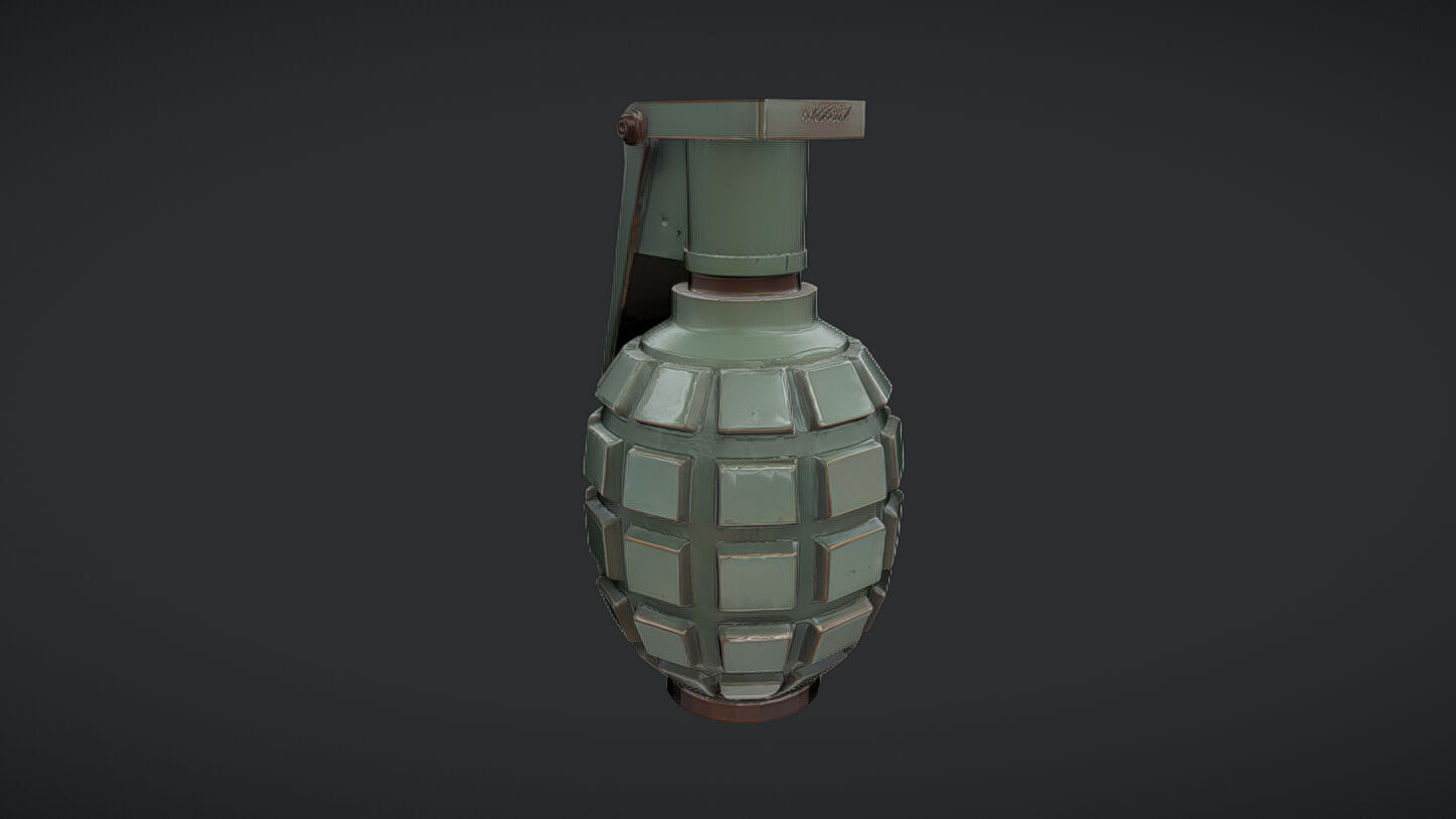 green military hand grenade 3D model_41