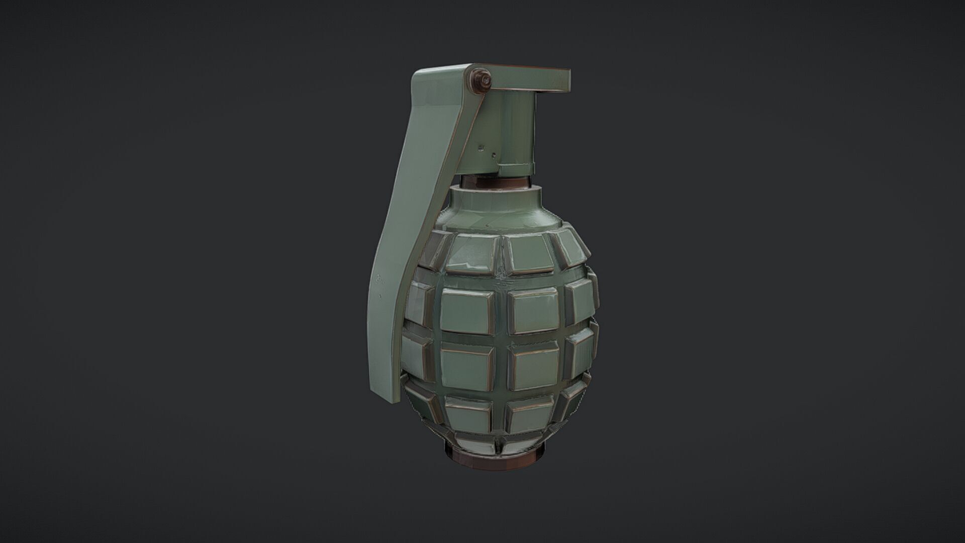 green military hand grenade 3D model_4