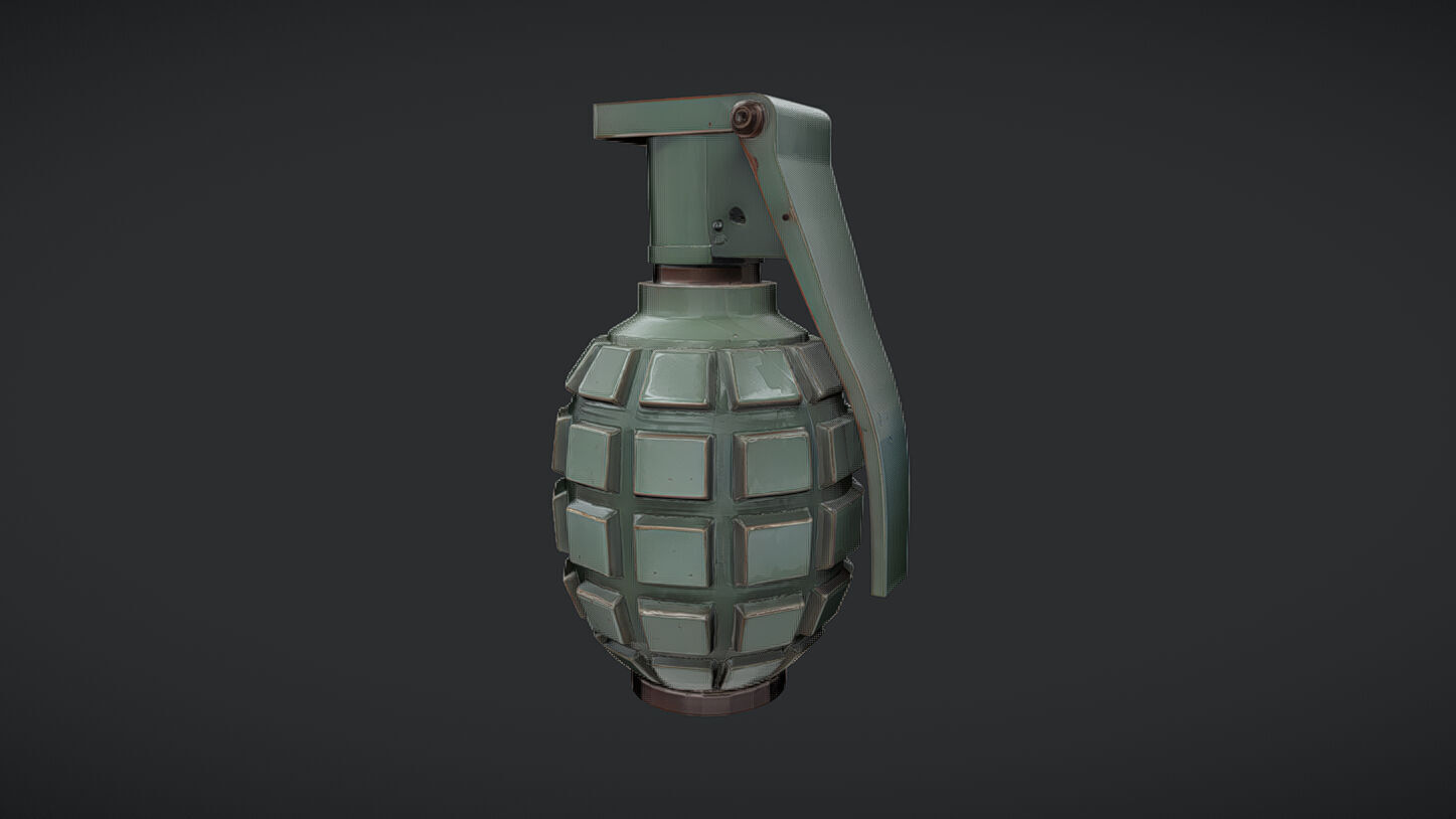 green military hand grenade 3D model_36