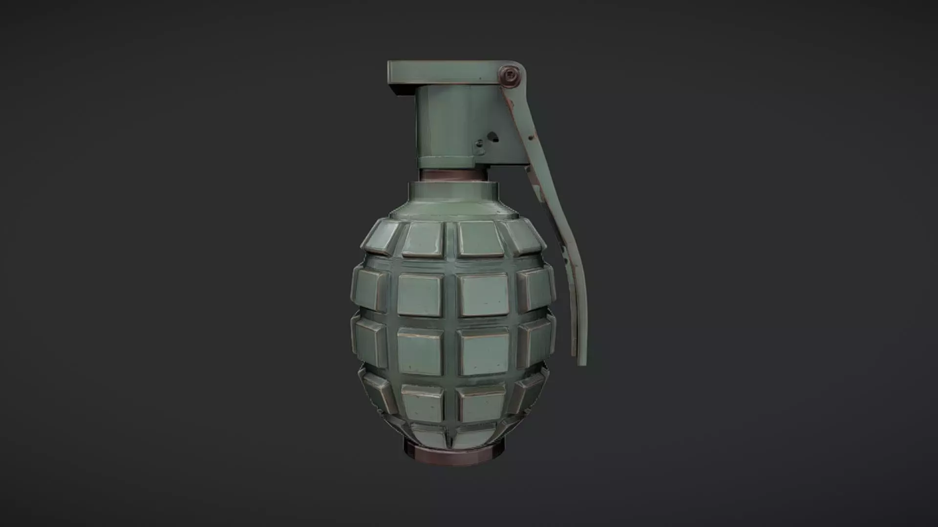 green military hand grenade 3D model_0
