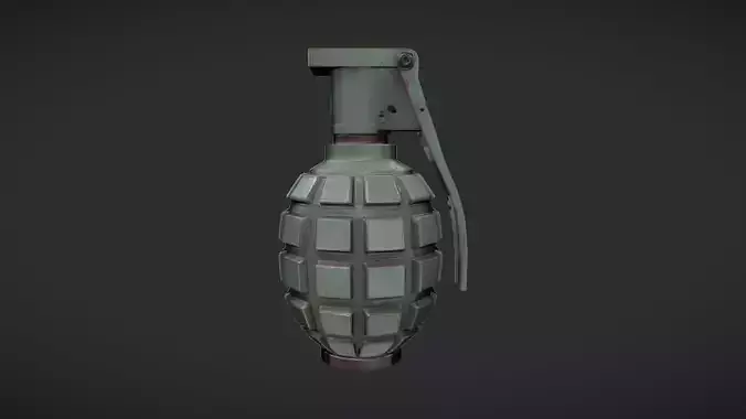 green military hand grenade 3D model