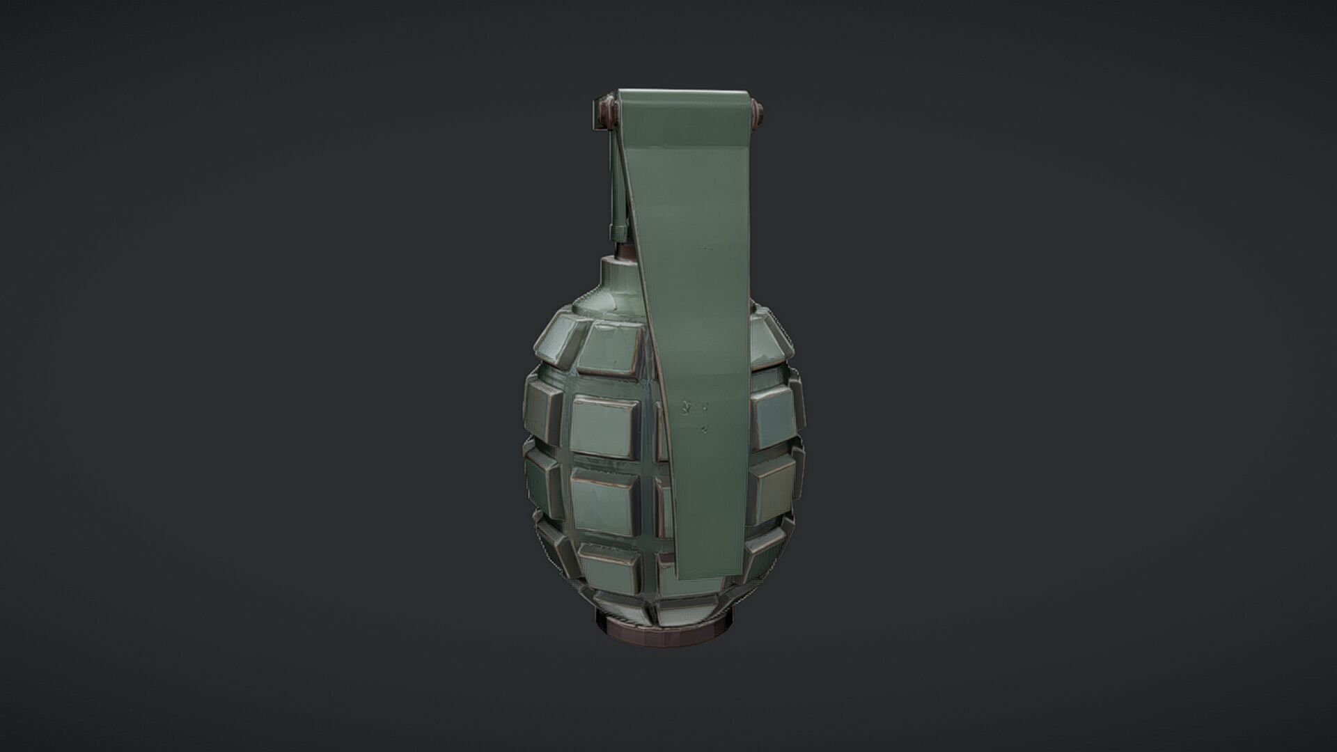 green military hand grenade 3D model_3