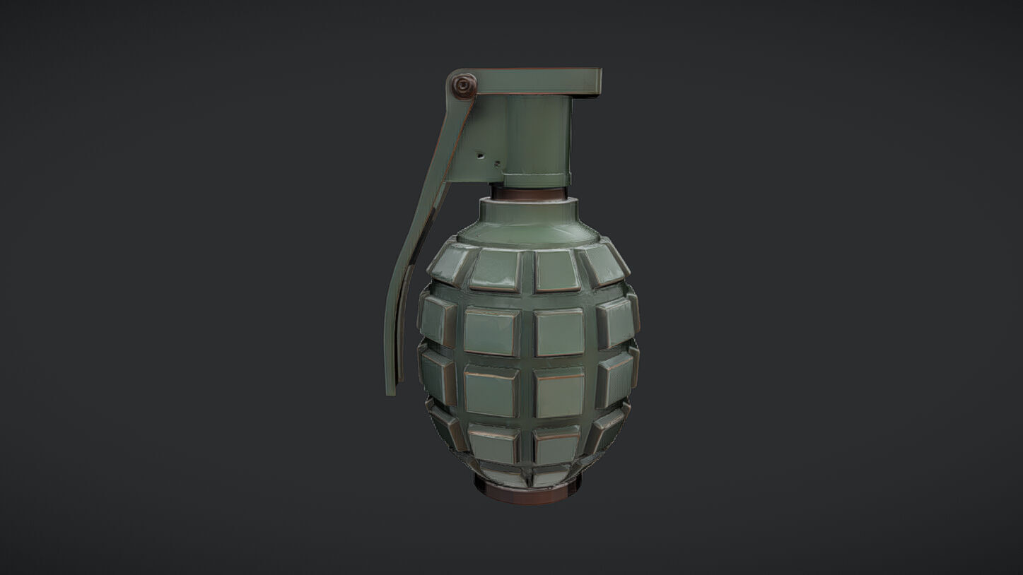 green military hand grenade 3D model_40
