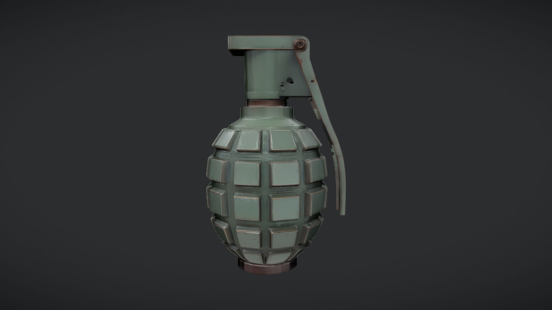 green military hand grenade 3D model_9